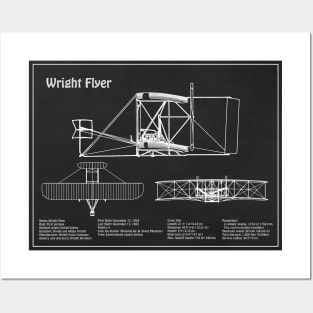 Wright Flyer - Airplane Blueprint - PD Posters and Art